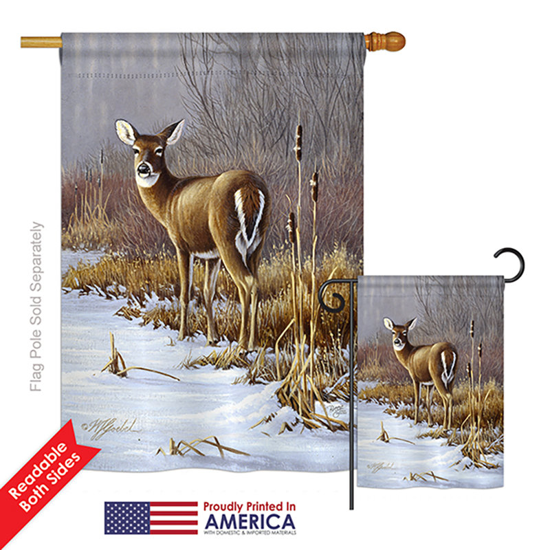 « on alert nature », faune sauvage de polyester de 2 côtés 40 x 28 po ensemble de drapeau