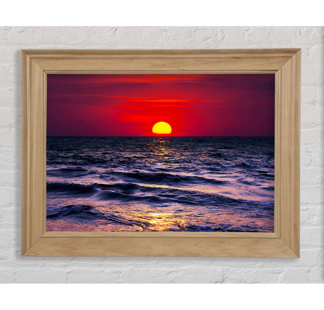 Gerahmtes Bild Golden Sunset Ocean