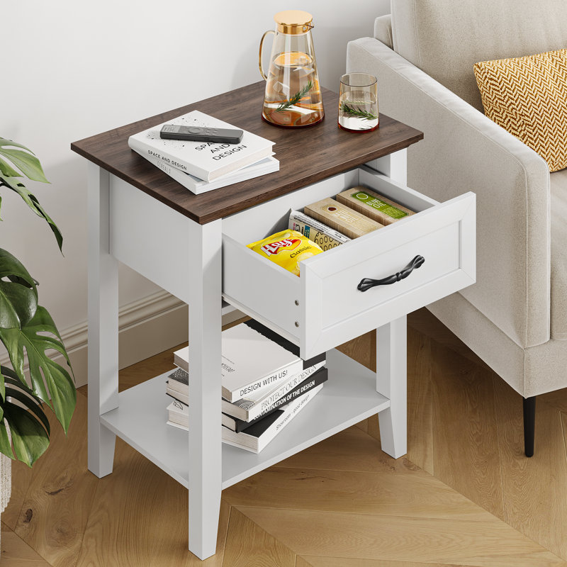 50cm W Manufactured Wood Bedside Table