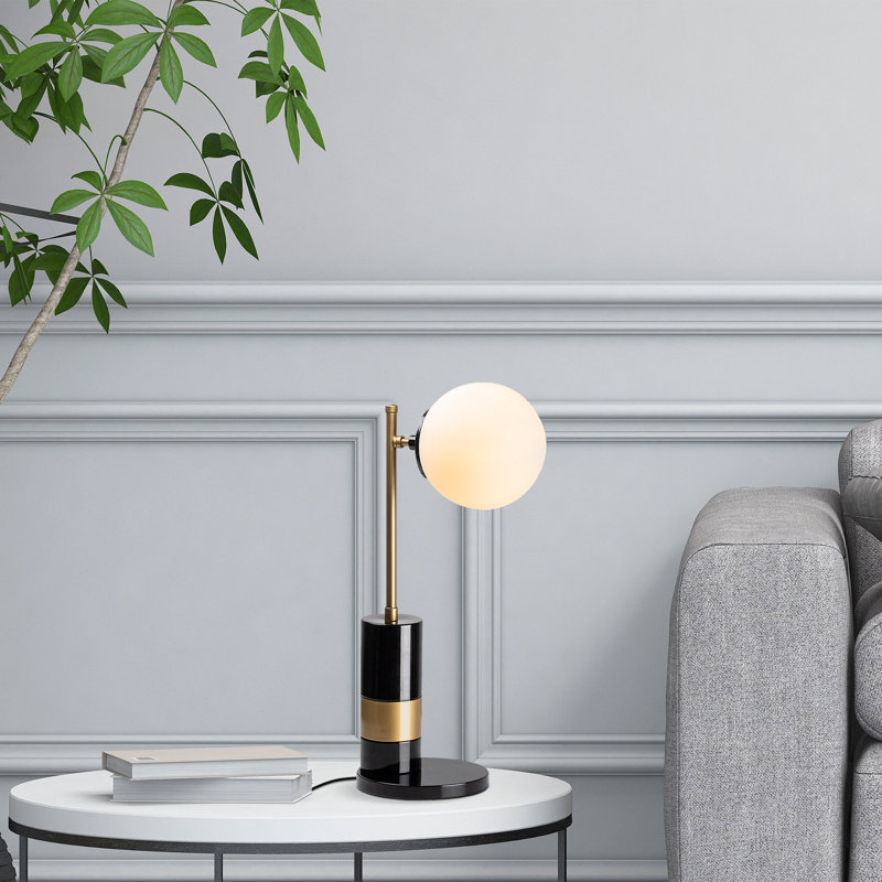 Lampe de table en métal Bono, Blanc