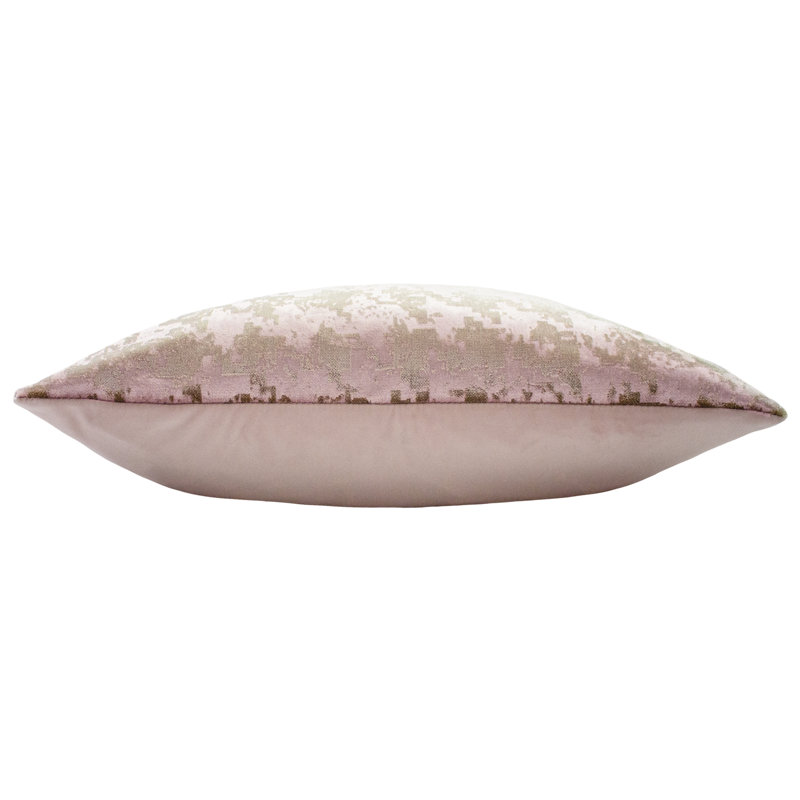 Houndstooth Square Cushion, Rose Gold/Blush, Feather