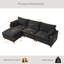 Canapé modulaire en L 108,5 po avec repose-pieds mobile, canapé rembourré en chenille confortable-133264809-133264810