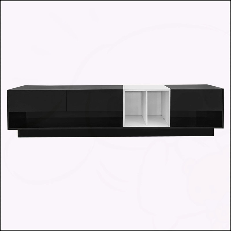 Meuble télé élégant et élégant avec solution de rangement parfaite, Noir