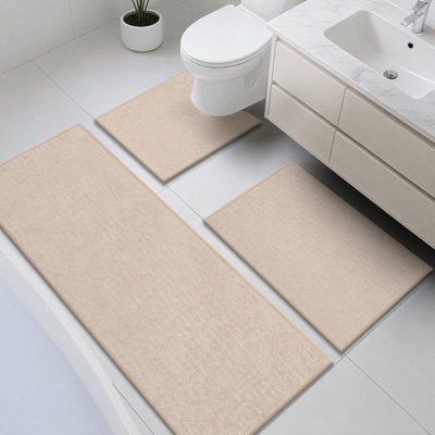 Non Slip Washable Bath Rug Set (Set of 3）
