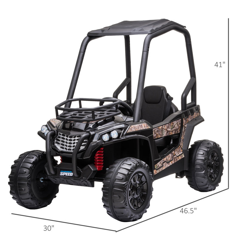 Black 12-Volt Kids Electric Ride-On UTV with Remote Control