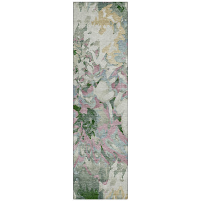 Machine Washable Indoor/Outdoor Chantille ACN2340 Floral Rug