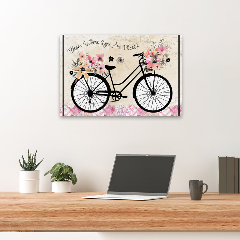 Bloom, où vous êtes, vélo floral, H 24 po x l 16 po