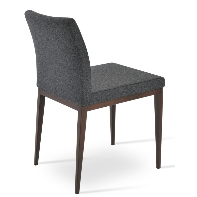 Aria MW Side Chair, Dark Gray, Walnut