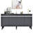 Modern Console Table, Anthracite & Silver, 100% Melamine Coated Particle Board, Thickness: 0.7 inches | Stylish & Functional Design, Perfect for Living Room or Entryway, Easy Assembly-2122369753