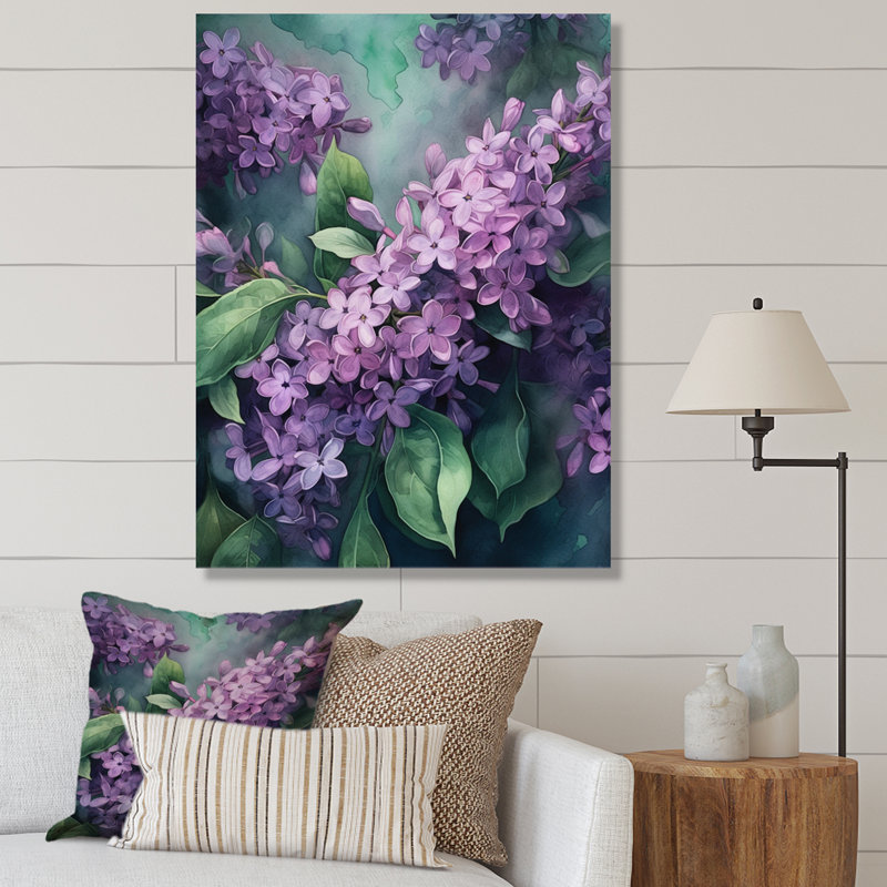 Fleurs de lilas vertes parfumées II, Toile tendue, H 40 po x l 30 po x P 1,5 po