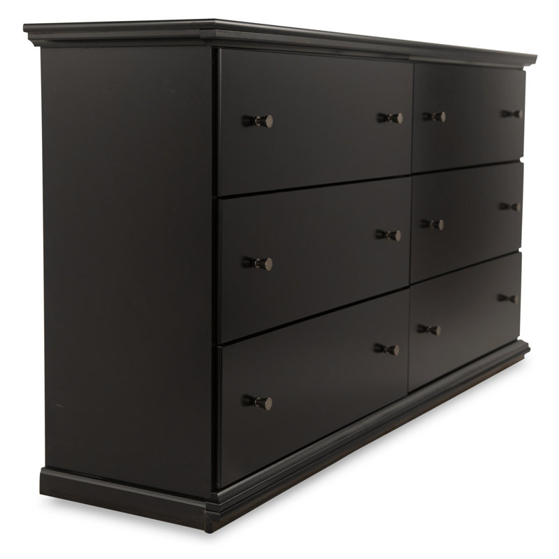 Leano 63.31'' W 6 - Drawer Dresser, Solid Black