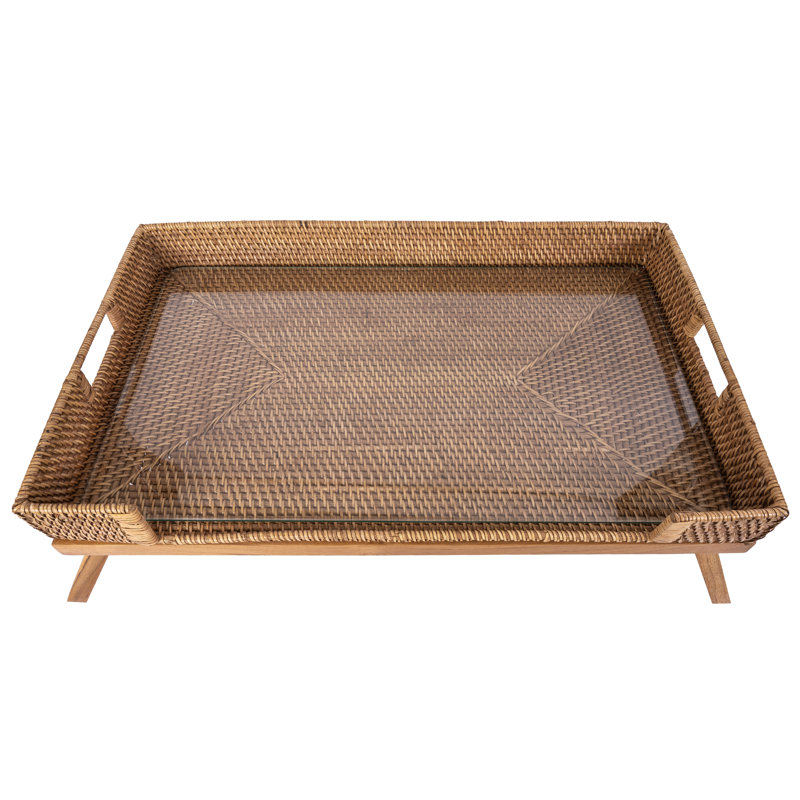 Plateau Dorado, With Glass, Brun miel