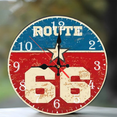 Horloge murale en bois 10 po, mouvement silencieux, à piles (piles AA non incluses), décor artistique, parfait pour les décorations