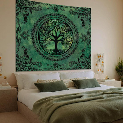 Bedroom Aesthetics Green Natural Tapestry