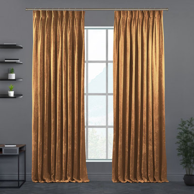 Velvet Semi-shee Single Curtain Panel Single Panel