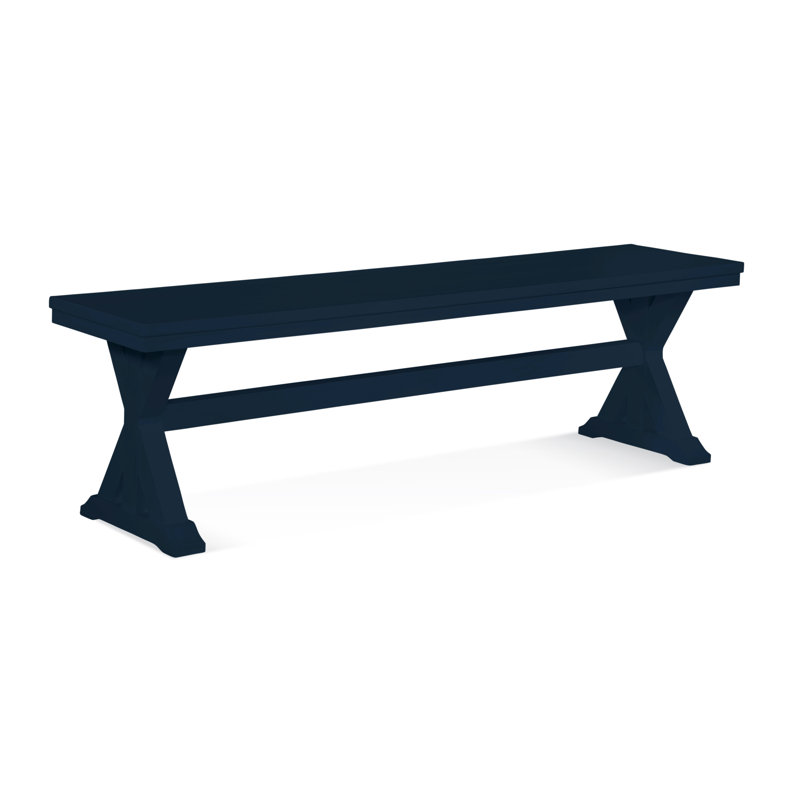 Hues Solid Wood Dining Bench, Navy