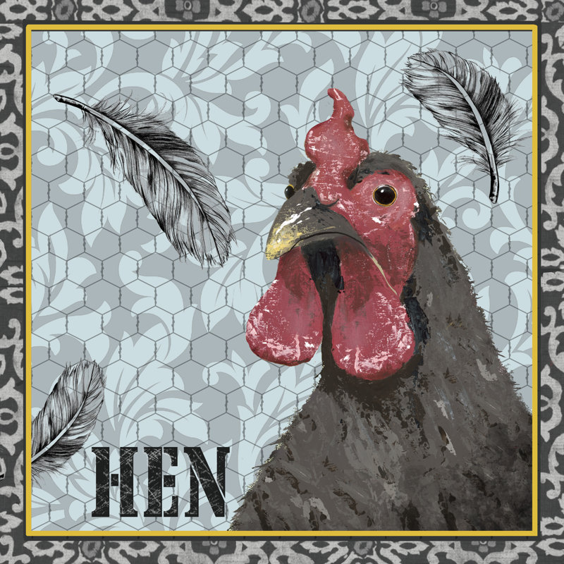 White Rooster II by Jade Reynolds - Wrapped Canvas Print, 91cm H x 91cm W