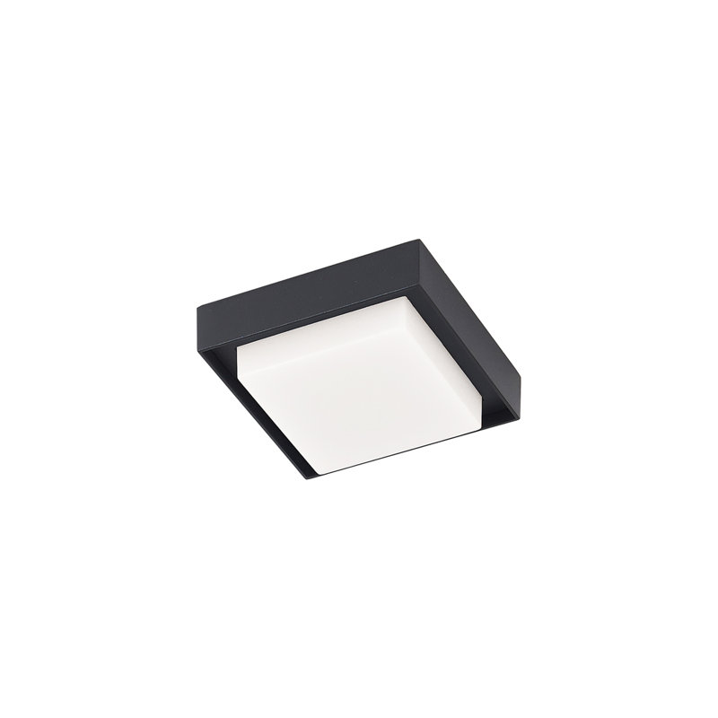 Plafonnier encastré d'extérieur à DEL Ridge, Noir, H 1,5 po x l 4,5 po x P 4,5 po