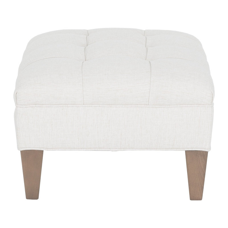 Dominique Leather Ottoman, Walnut, 9508 Sand