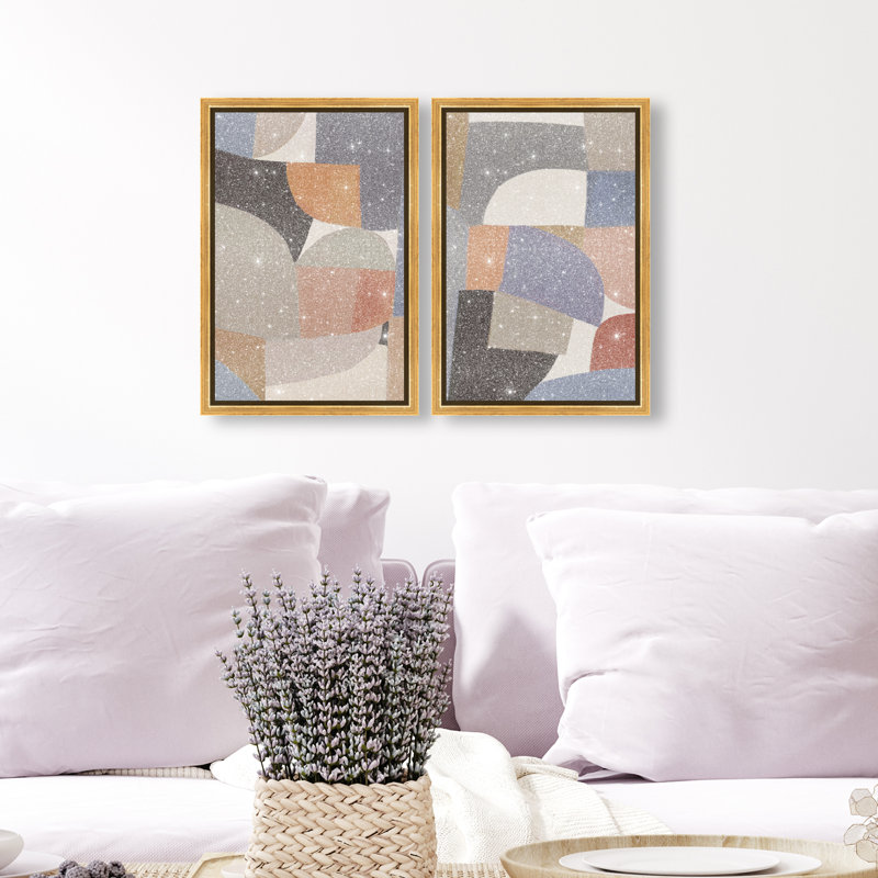 Muted Prelude Set Set by Oliver Gal, 50"H x 34"W, Gold Floater Frame