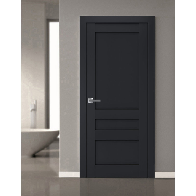 Porte de grange en bois à panneaux Veregio, Antracite, 28 po x 80 po