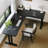 Black L-Shaped Solid Wood desks-108213431-108213429