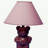 13" Tall Ceramic Table Lamp, Teddy Bear Design With Pink Finish, Linen Shade
