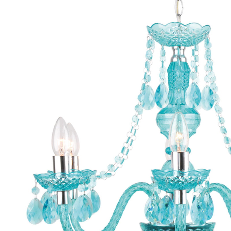 Puckett 6 - Light Candle Style Chandelier, Blue