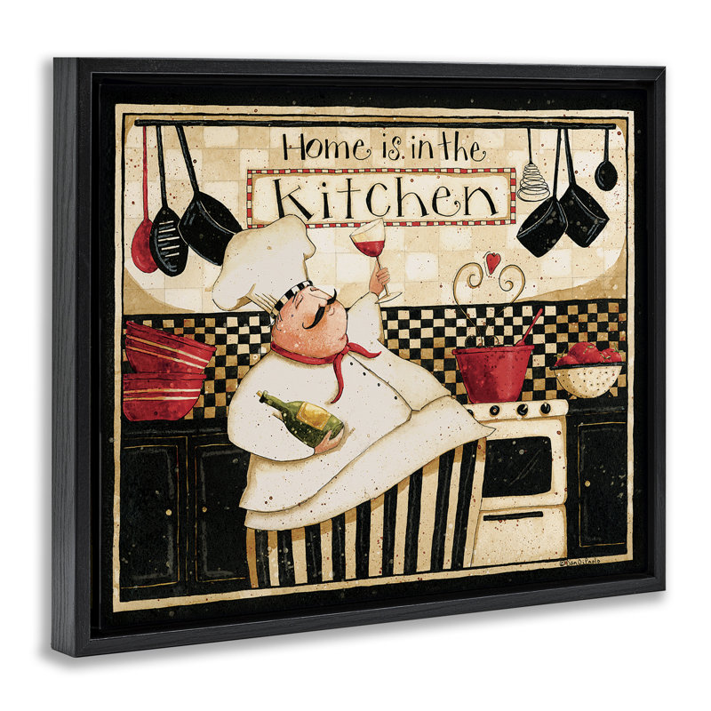 Art mural encadré "Happy Chef Kitchen" par Dan DiPaolo, Cadre flottant noir de jais, H 17 po x l 21 po