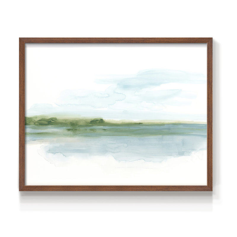 Green Ribbon Coast II - reproduction encadrée - réarmable, H 22 po x l 28 po, Noyer