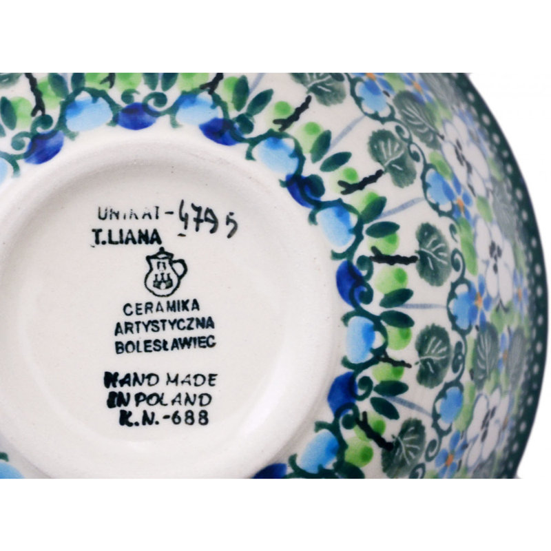 12,68 oz Bol à salade White Pansies
