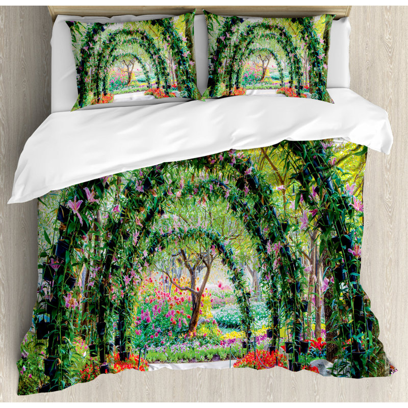 Ensemble de housse de couette de jardin, Housse de couette grand + 2 taies décoratives