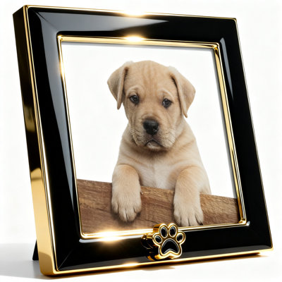 Picture Frame, Dog Paw Print (Black)