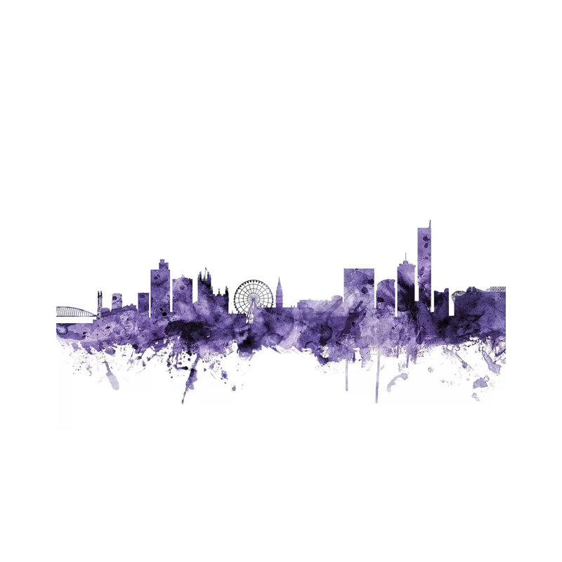 Manchester, England Skyline by Michael Tompsett - Wrapped Canvas Gallery-Wrapped Canvas Giclée, 20.32 cm H x 30.48 cm W