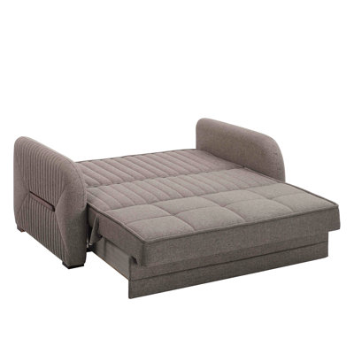 Collection Beige With Storage. Stylish And Convenient. 74.8'' X 55.1'' Sleeper Option. Chenille Upholstery Upholstered Storage, . Fashion Forward Design. 67.27 In Depth