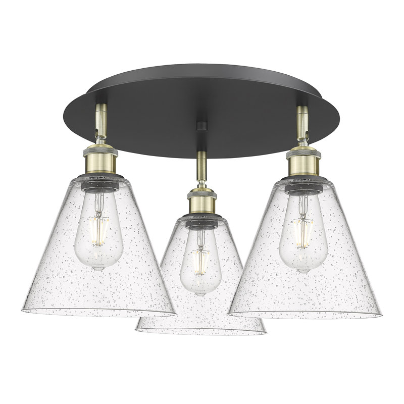 Berek Glass Flush Mount, Seedy, Black Antique Brass