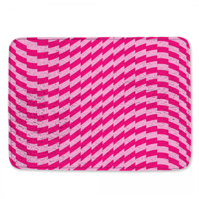 Pink Optical Illusion Bath Mat, 24in W x 17in L