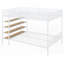 Lit superposé simple au-dessus d'un lit double en métal avec tablettes à 5 niveaux - L 92,7 po x l 56 po x H 67 po, aucun sommier requis, support solide