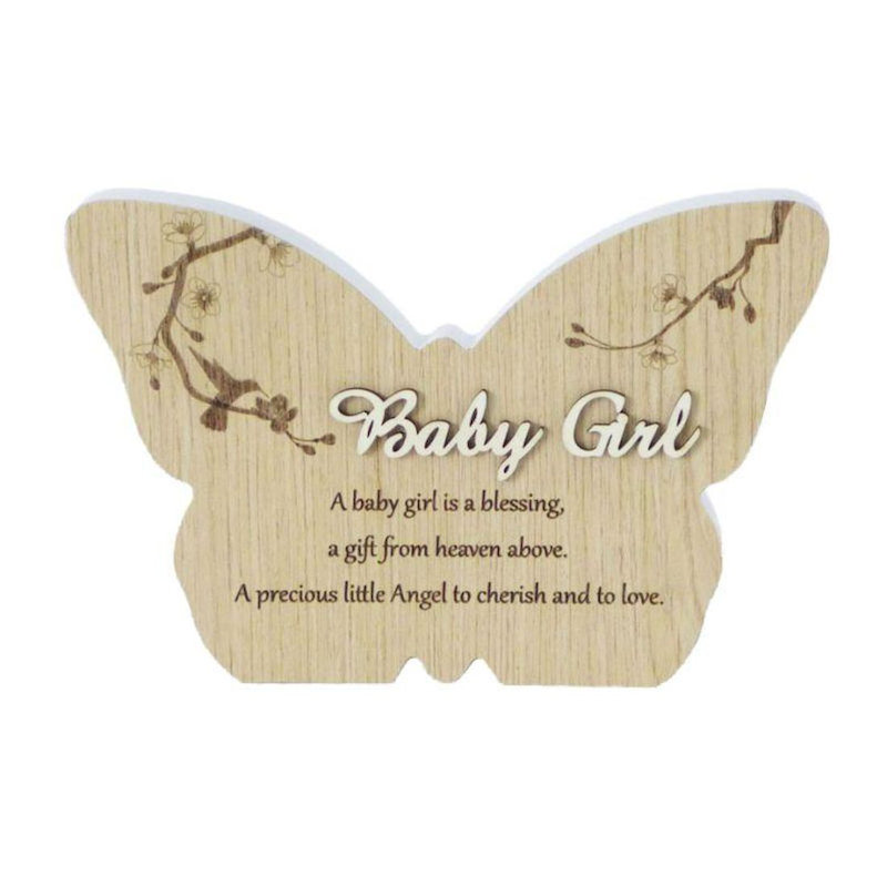 Plaque de bébé fille papillon