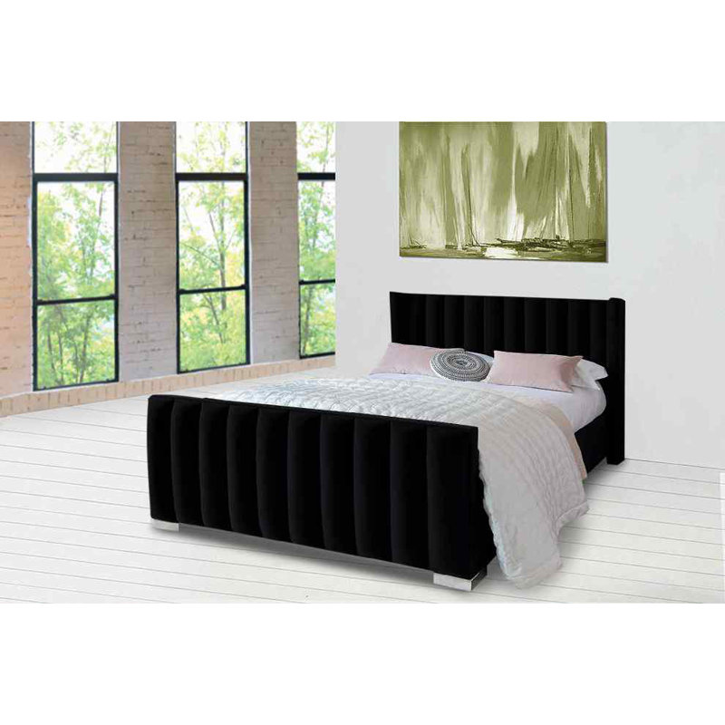 Upholstered Bed, Single (3'), Black