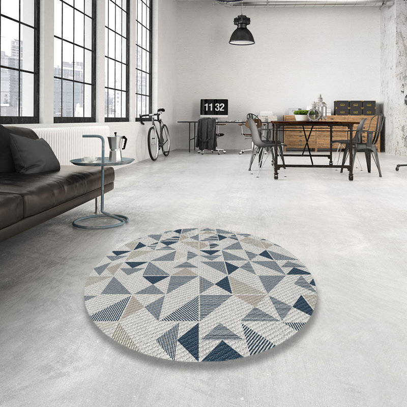 Geometric Indoor Rug, Round 8'