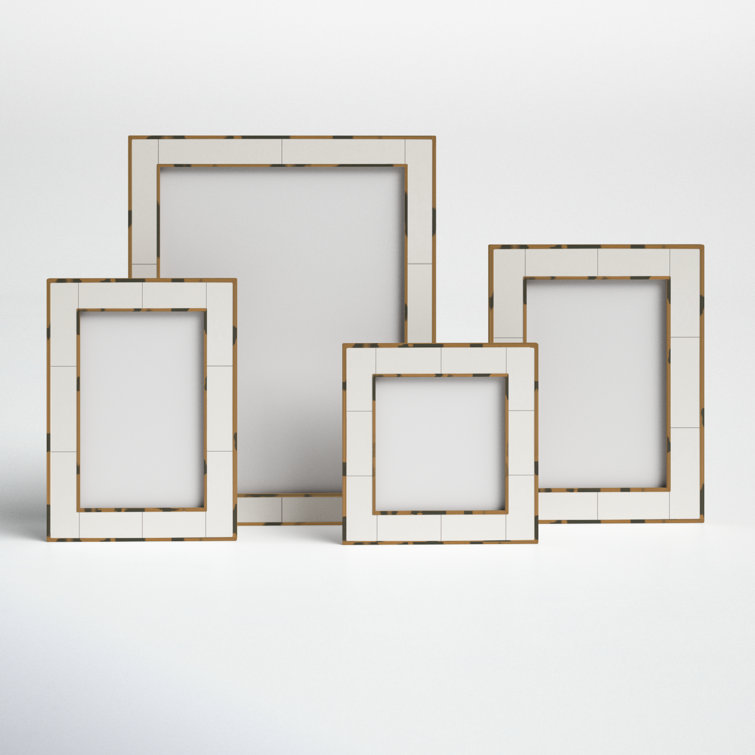 Dacey Matte Resin Single Picture Frame in White/Gold (incomplete 2 frames only)