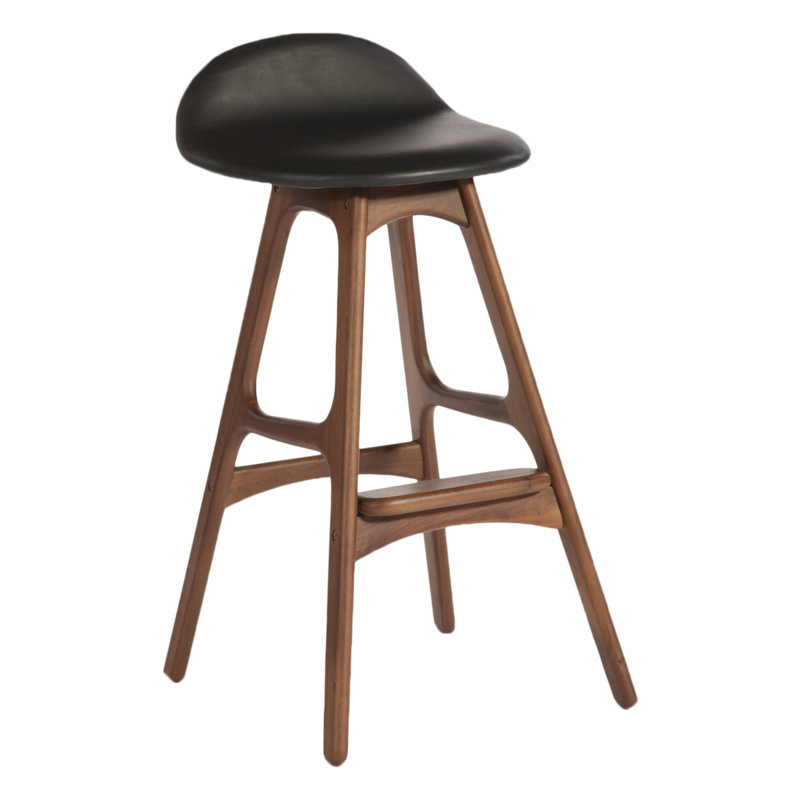 Tabouret de bar et de comptoir Grove, Noir, Noyer, Tabouret de comptoir (siège d’une hauteur de 25