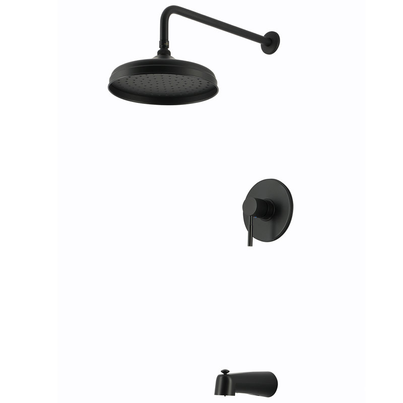 Kingston Brass Concord Single-Handle Pressure Balanced Tub and Shower Faucet, Matte Black