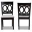 47cm H Polyester Blend Upholstered Cross Back Parsons Chair in Sand/Espresso Brown-1891417328