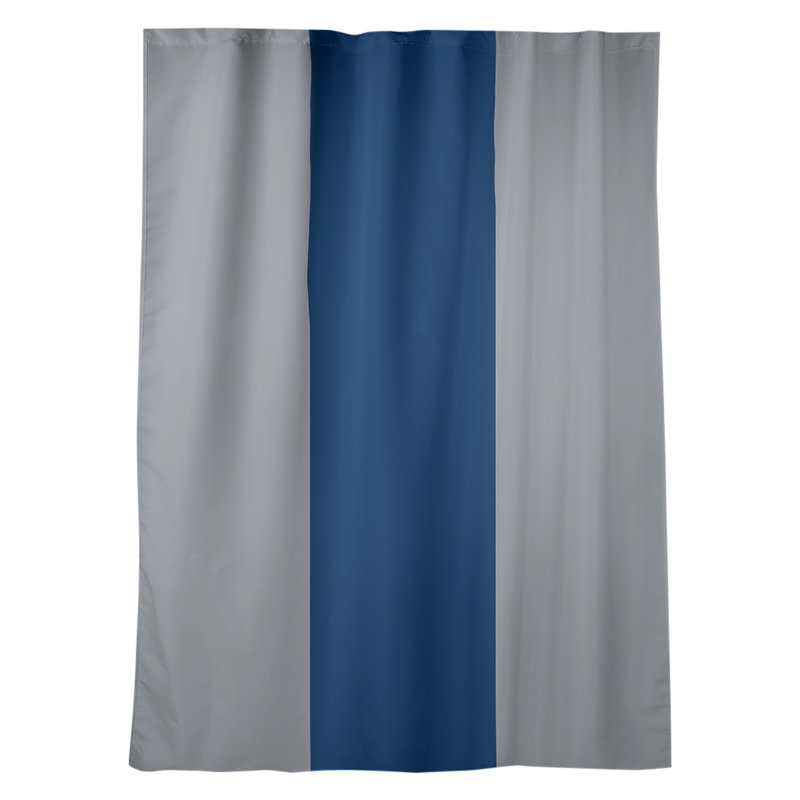 Room Darkening Curtain Single Panel, National Hockey Silver/Navy Blue/Silver