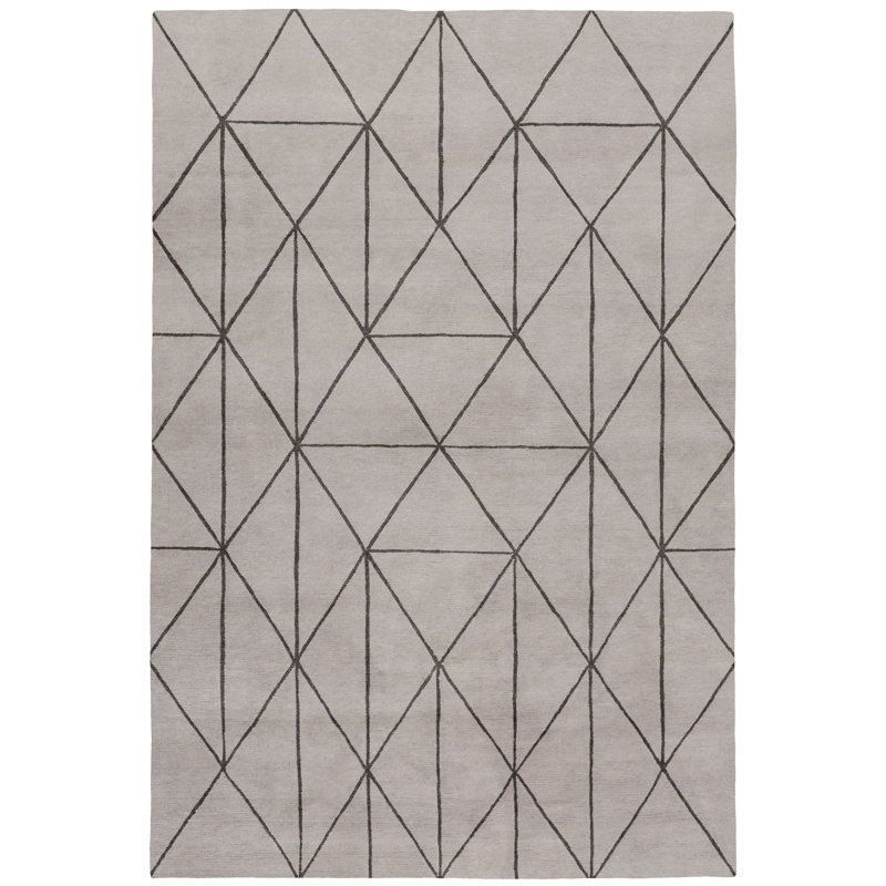 Diamond Maze Grey Area Rug, Rectangle 10' x 14'