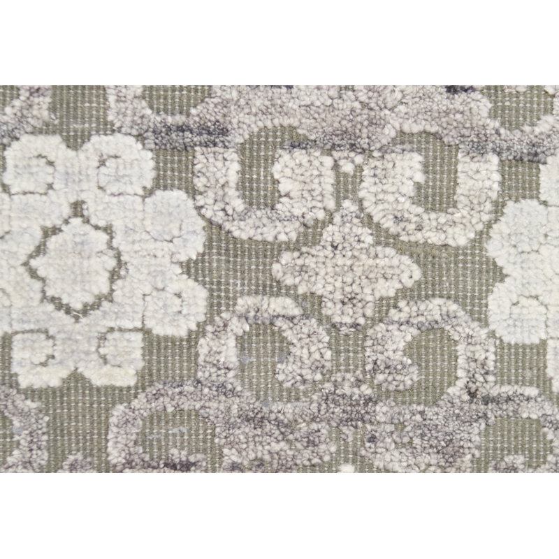 Hand-Knotted High-Quality Gray and Silver Area Rug