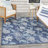 Rectangle Pamilyn Floral Polypropylene Indoor/Outdoor Area Rug in White/Navy Blue-787906459