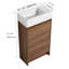 Meuble-lavabo autoportant de 18 pouces avec lavabo simple, portes à fermeture douce et tablettes réglables pour les petits espaces